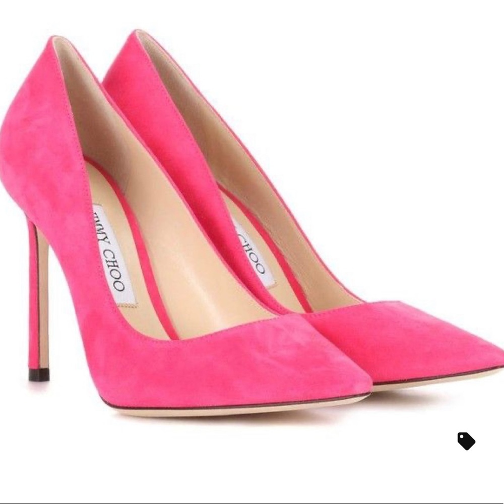 Jimmy Choo Romy 100 pink suede Authentic!